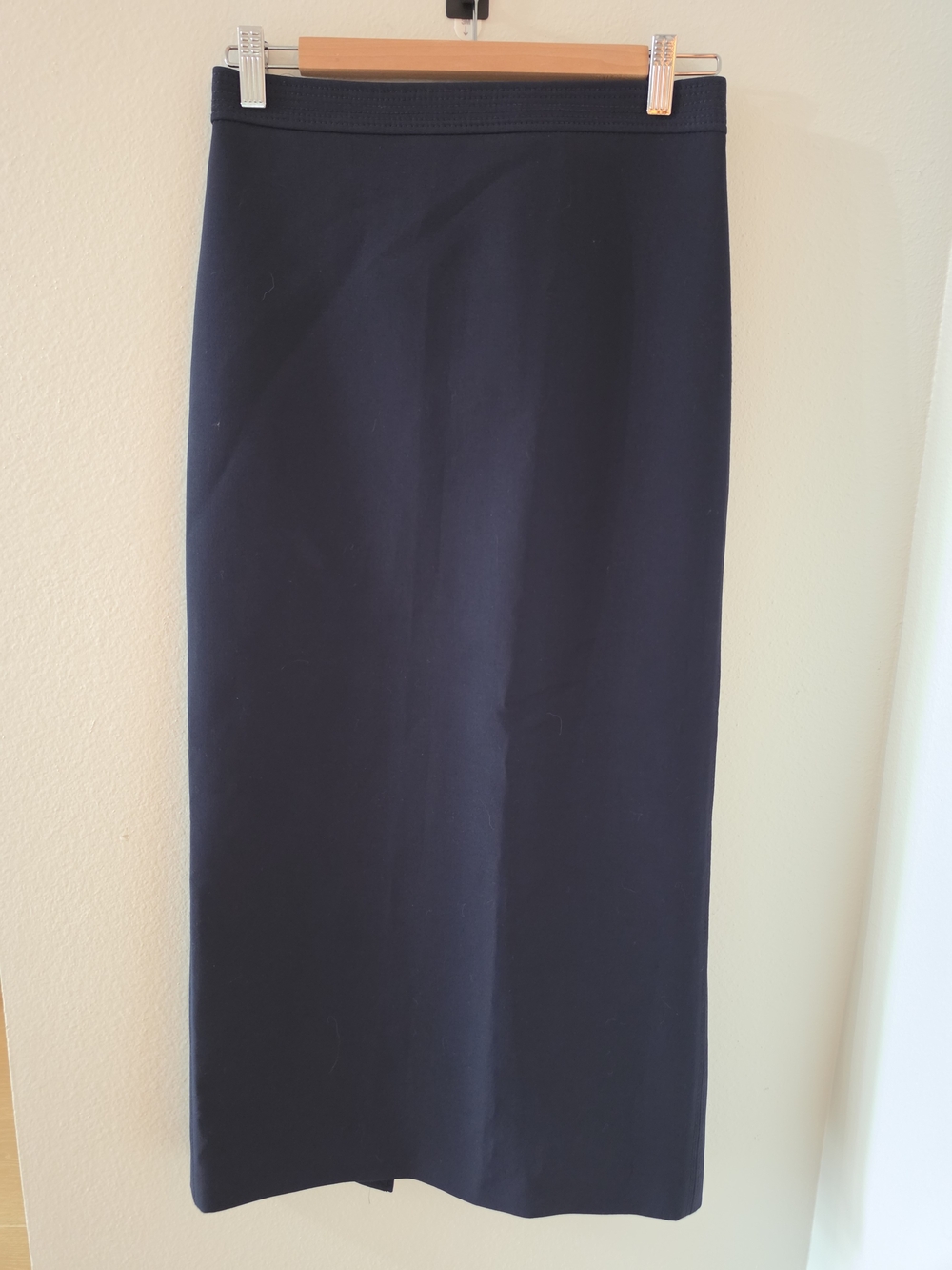 Zara Dark Navy Pencil Midi Skirt Size Small